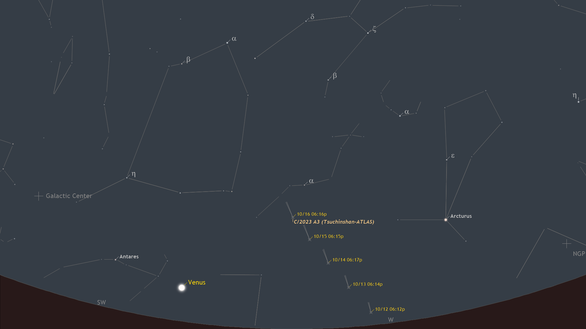 Comet C/2023 A3 finder chart